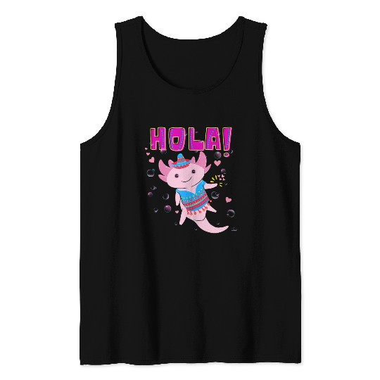 Hola Cute Axolotl - 2 Tank Tops