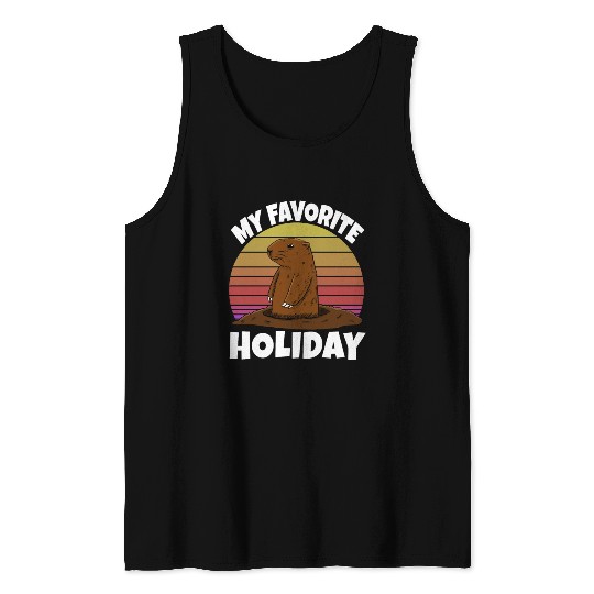 My Favourite Holiday Groundhog Tank Tops