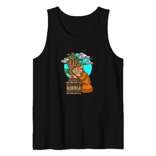 Miniature Trees Bonsai Middle Finger Tank Tops