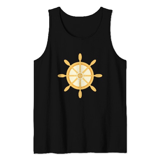Ship's Wheel, nautical star & cardinal points Tank Tops