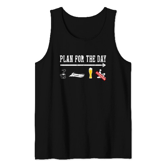 Plan For A Day Drinking Coffee Boating Boat Lover Tank Tops