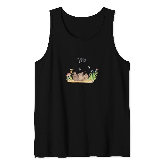 Forest Animal Bear Flowers Name David Tank Tops