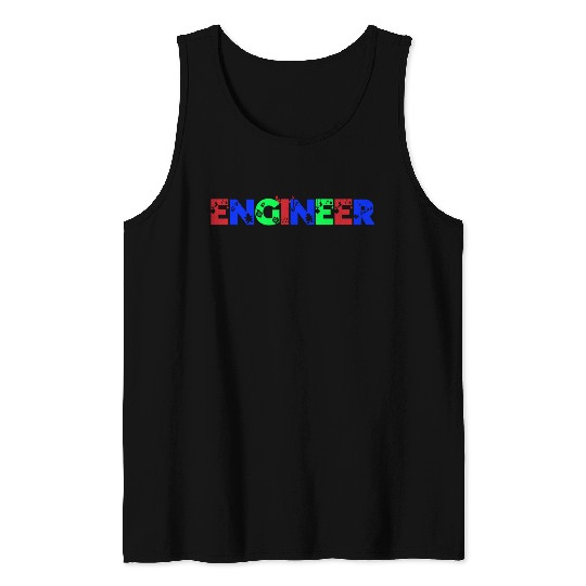 Engineer Christmas Snowflake Typography Tank Tops