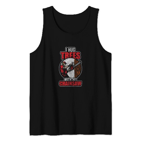 Wood Forestry Chainsaw Saw Tank Tops
