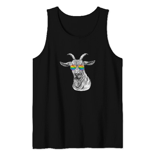 Funny Goat LGBT Rainbow Flag Gay Pride Tank Tops
