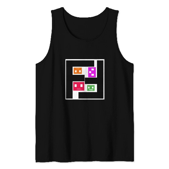 Geometric Cubes In Game - multi-sided cubes Tank Tops