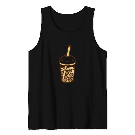 face bubble tea comic Tank Tops