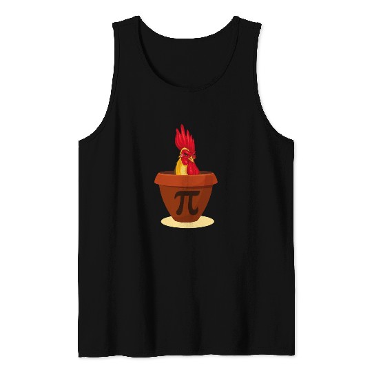 Funny Chicken Pot Pie Tank Tops Chicken Pi day