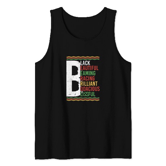 Black Beautiful Beaming Bracing Brilliant Tank Tops