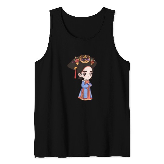 HAND PAINTED GIRL IMAGE Tank Tops
