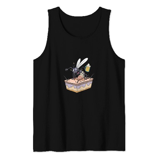 Insect Mosquito Drinking Beer Mosquitoes Tank Tops
