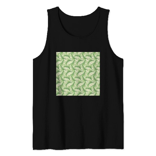 Watercolor Tropical Jungle Palm Leaves Tank Tops