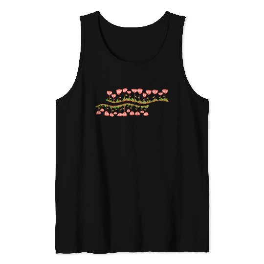 nature line wave grass flowers Tank Tops