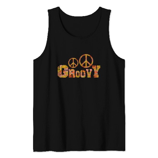 Psychedelic groovy Peace Tank Tops