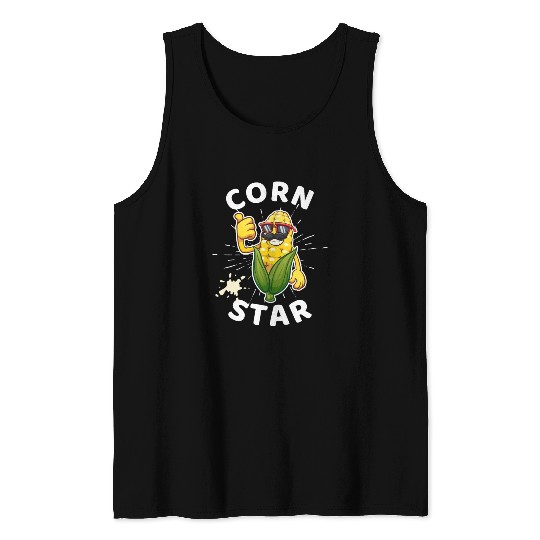 Funny Corn Star Sunglasses Mustache big Postal Service Tank Tops