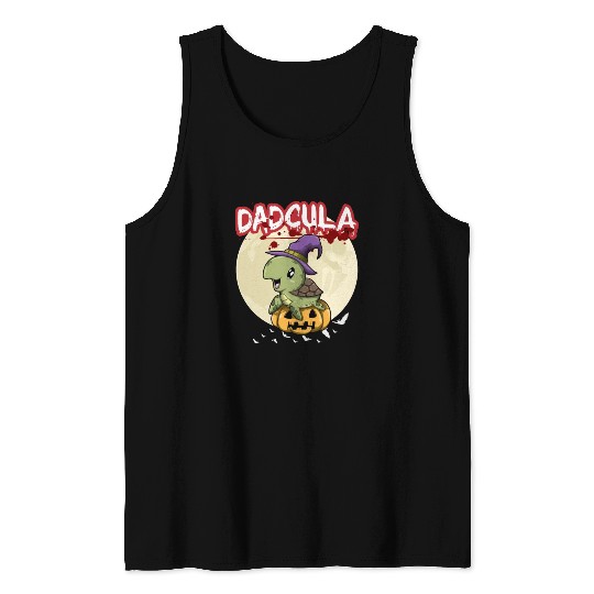 Dadcula Dracula Vampire Dad Funny Halloween Party Tank Tops