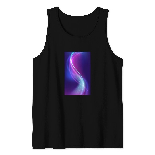 Abstract Blue Pink Waves Tank Tops