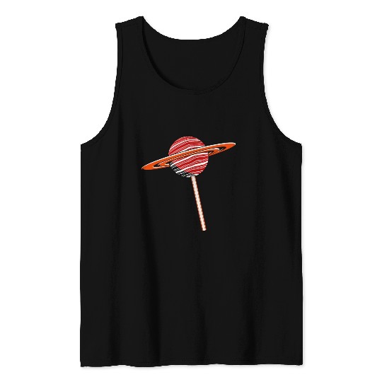 Saturn Planet Lollipop Tank Tops