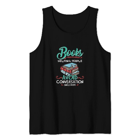 Books Helping People Avoid Conversation 1454 Libra Tank Tops