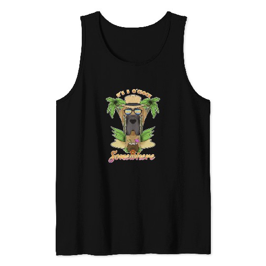 It Is 5 O Clock Somewhere Drinking Great Dane Tank Tops