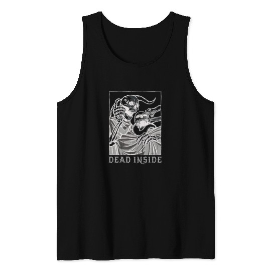 Skeleton Bones Tarot Card Occult Dead Gothic Tank Tops