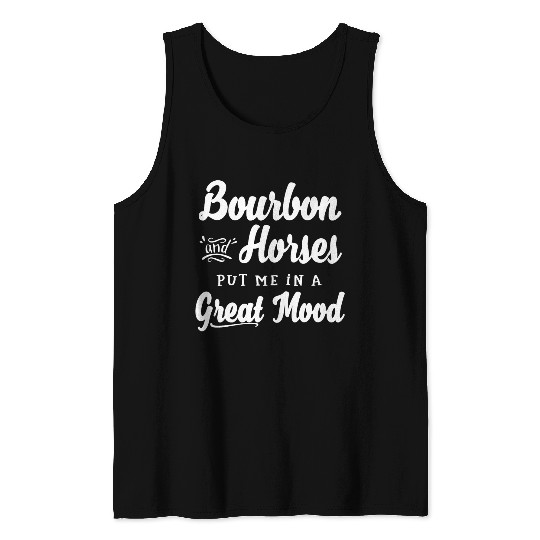 Mens Bourbon and Horses Great Mood Fun Kentucky Tank Tops
