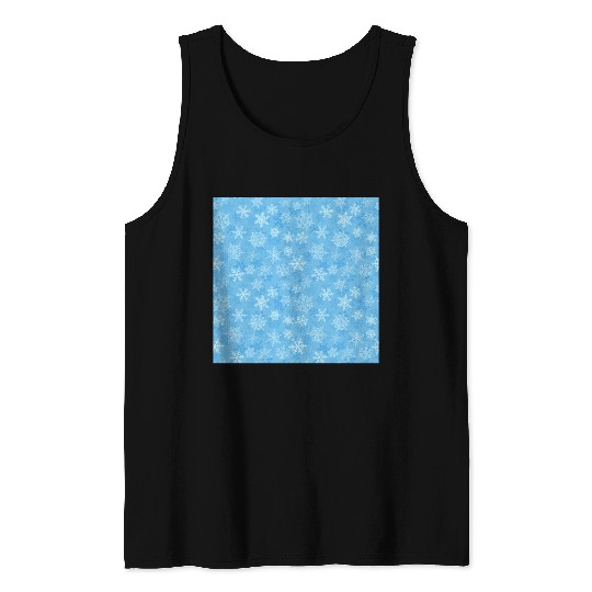 Pretty Light Blue Snowflakes Pattern Tank Tops