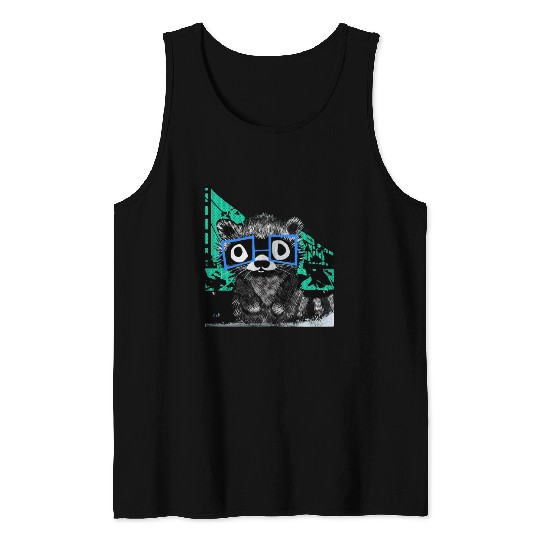 Raccoon #3 Mary Jane Bookworm Tank Tops