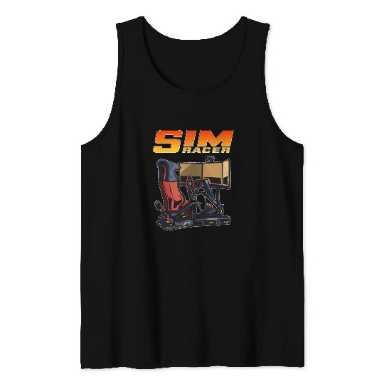 Sim Racer Driving Simulator Gamer Driver Simulator Tank Tops