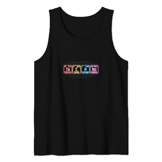 Techno Electronic Music Periodic Table Dj Tank Tops
