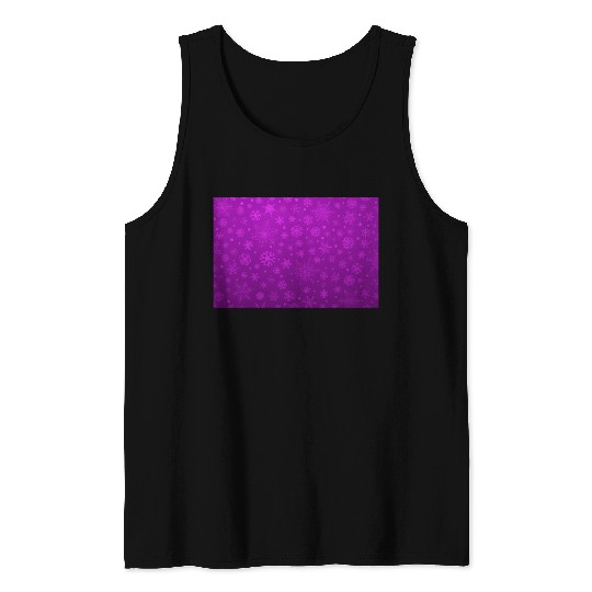 Abstract Purple Snowflakes Pattern Tank Tops