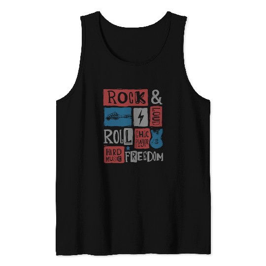rock music guitar player Tank Tops