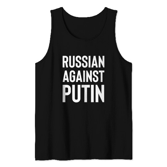 Russian against Putin white Tank Tops