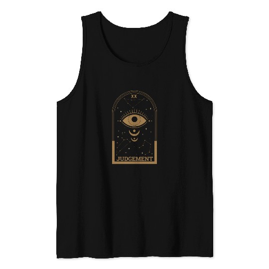 Judgement Eye Skeleton Tarot Card Halloween Tank Tops