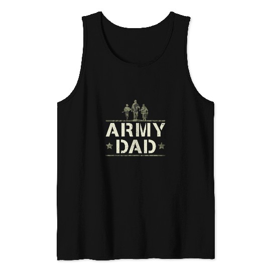 US Proud Army Dad Camo Tank Tops