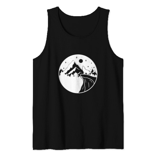 Wolf on the Mountain Tank Tops
