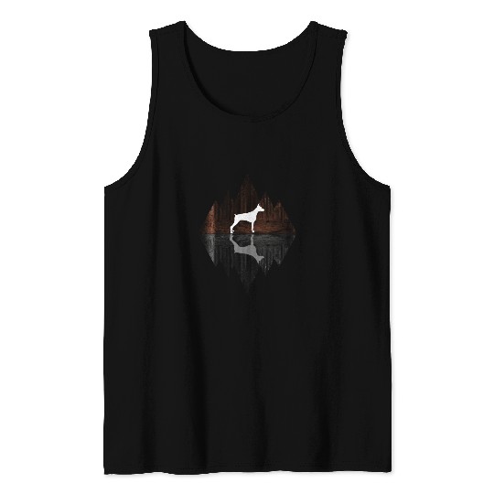 Dobermann abstract - Geometry Dog Triangle Tank Tops