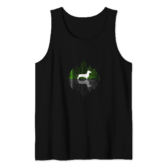 Dachshund abstract - Geometry Dog Triangle Tank Tops