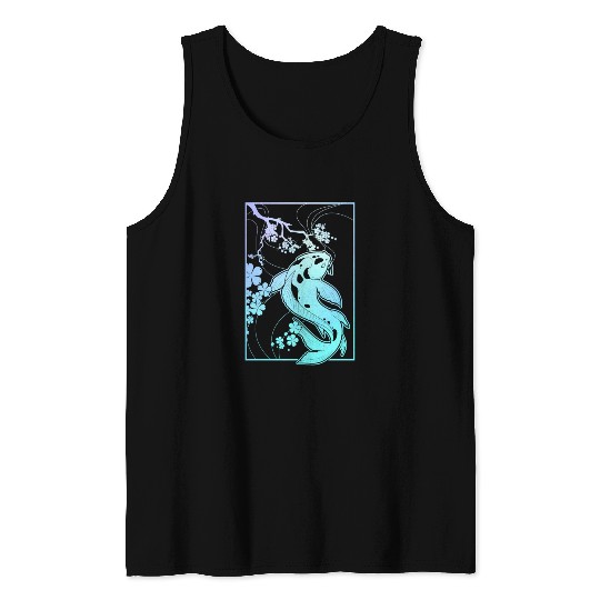 Koi Pastel Goth Cherry Blossom Tank Tops