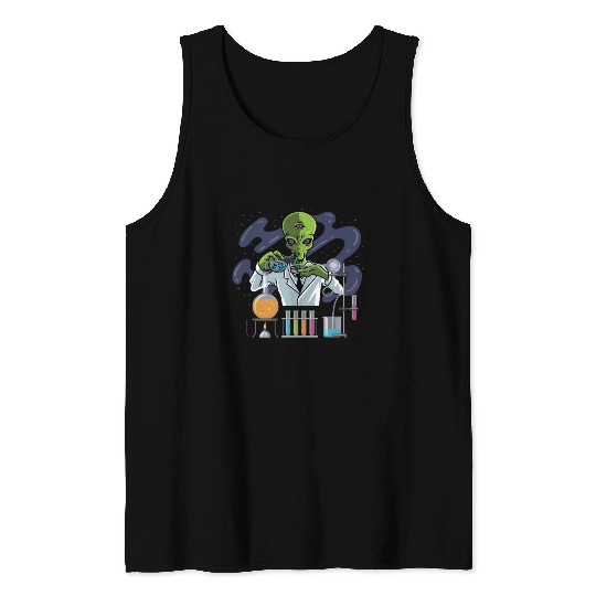 Psychedelic Alien Lab Technician Gift Tank Tops