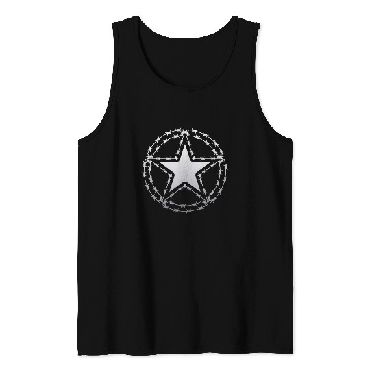 Barbed Wire US Army Star Tank Tops