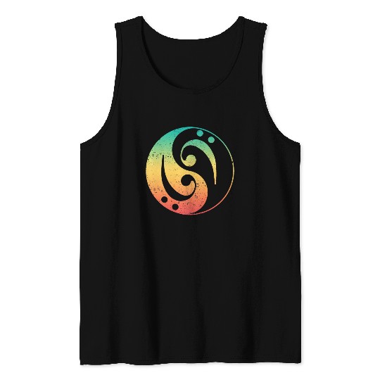 Ying Yang Bass Guitar Player Tank Tops