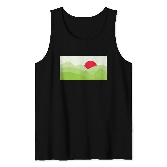 Minimalist Sun Light Green Tank Tops