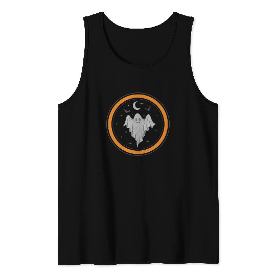 Halloween Theme Cute Ghost Bat Coffee Lover Mug Tank Tops