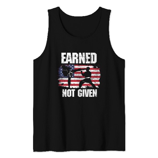 Earned Not Given! Karate Fighter Martial Arts Tank Tops