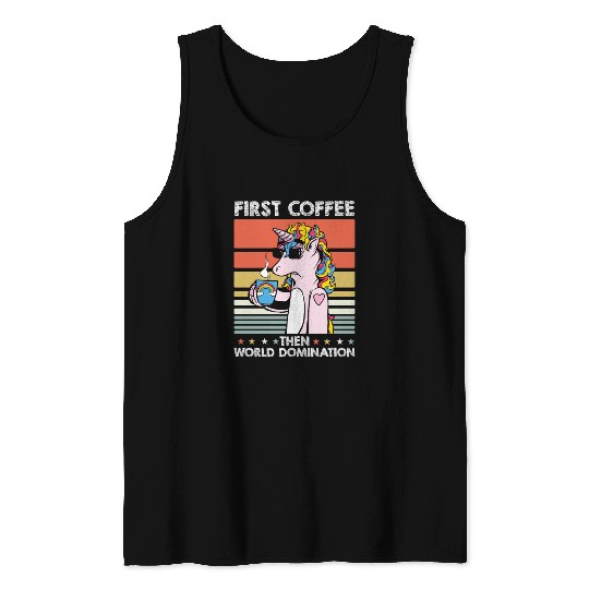 Unicorn Coffee Sunglasses Tank Tops