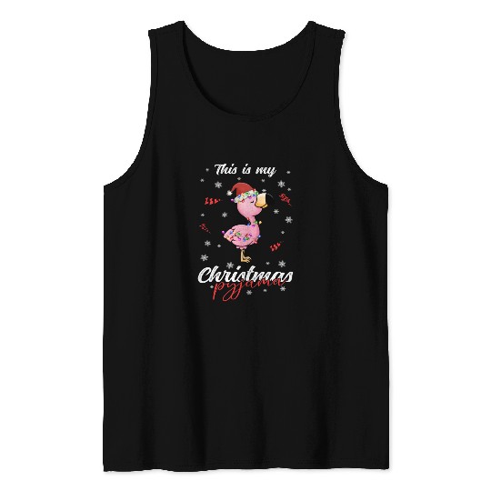 Winter Christmas Pyjama Flamingo Tank Tops