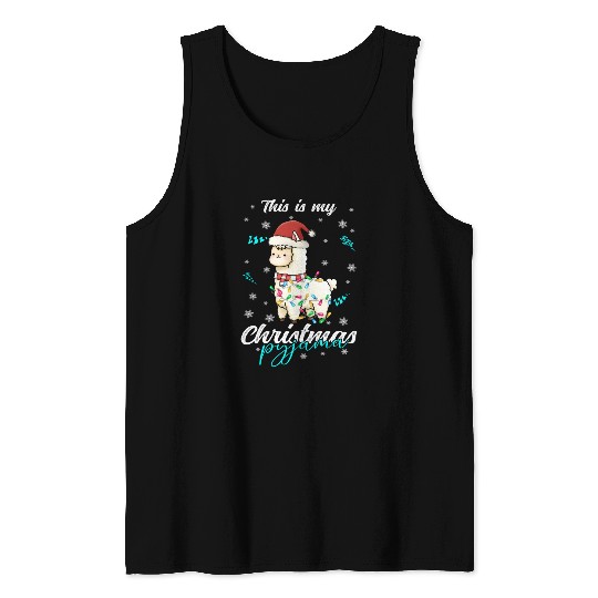 Winter Christmas Pyjama Llama Tank Tops