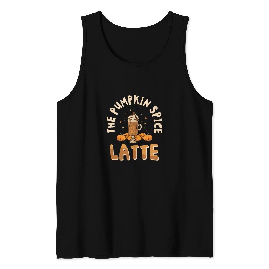 Pumpkin Spice Latte Halloween Coffee Lover Tarot Tank Tops