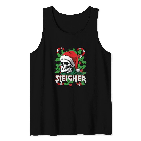 Sleigher Heavy Metal Santa Tank Tops
